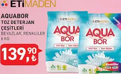 AQUABOR TOZ DETERJAN ÇEŞİTLERİ 6 KG AQUABOR TOZ DETERJAN ÇEŞİTLERİ 6 KG